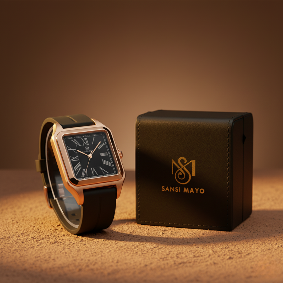 Azure Blue Square Analog