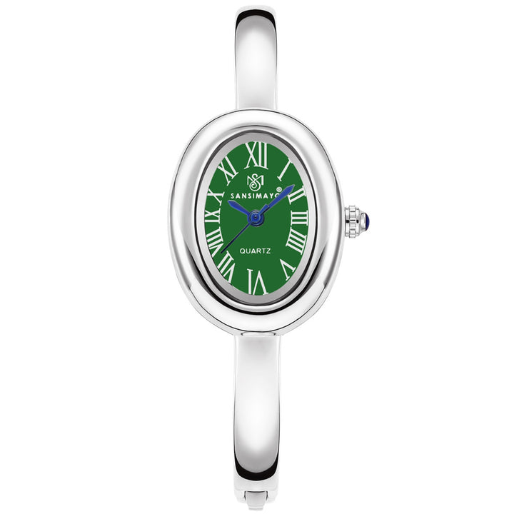 Sansi Mayo Minari Watch — Silver Stainless Steel (Green Dial)