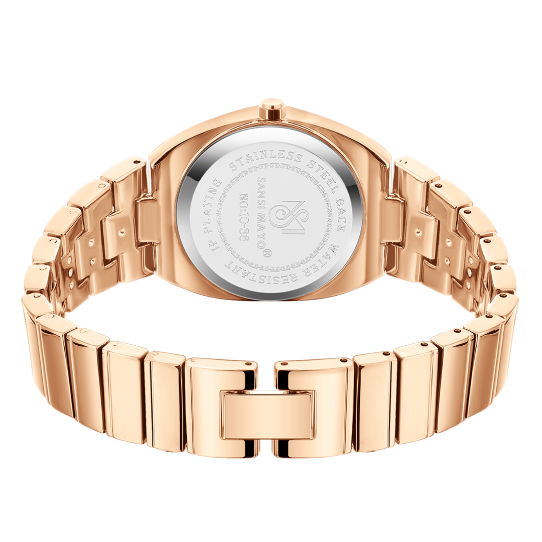 White Dial Rose Gold Watch – Egyptian Stone Edition