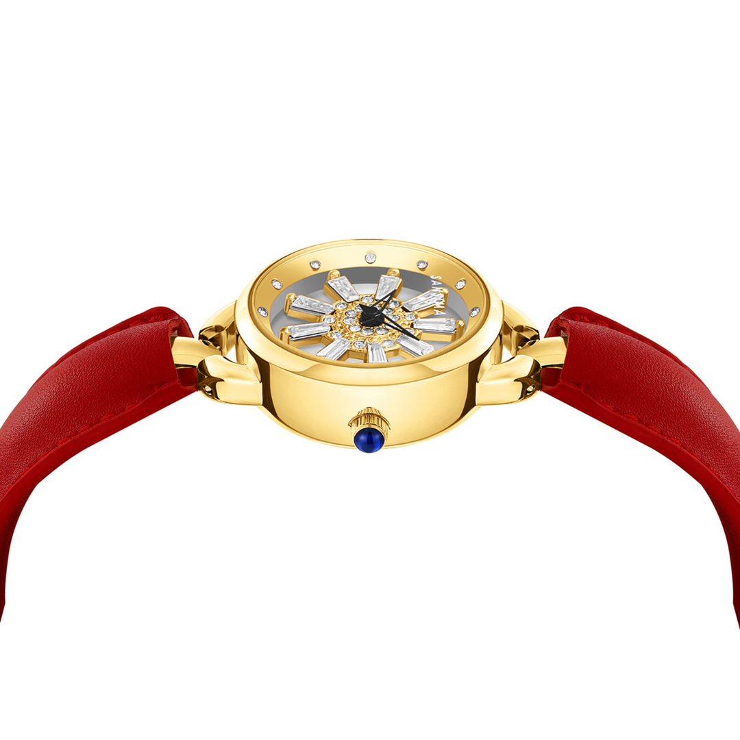 Aurora Women Dynamic Rotating Dial Watch Ð Red Edition