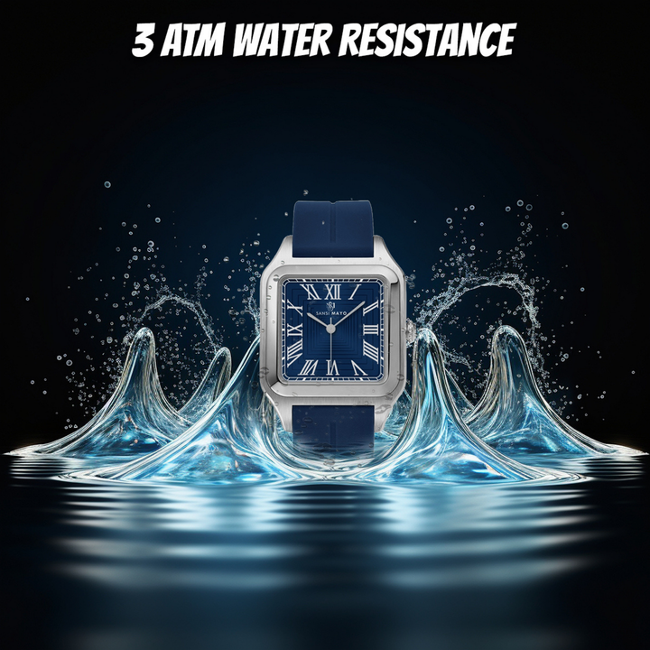 Navy Blue Square Magnetic Analog