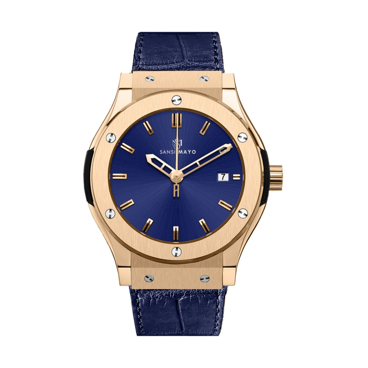 Royal Blue Leather Analog