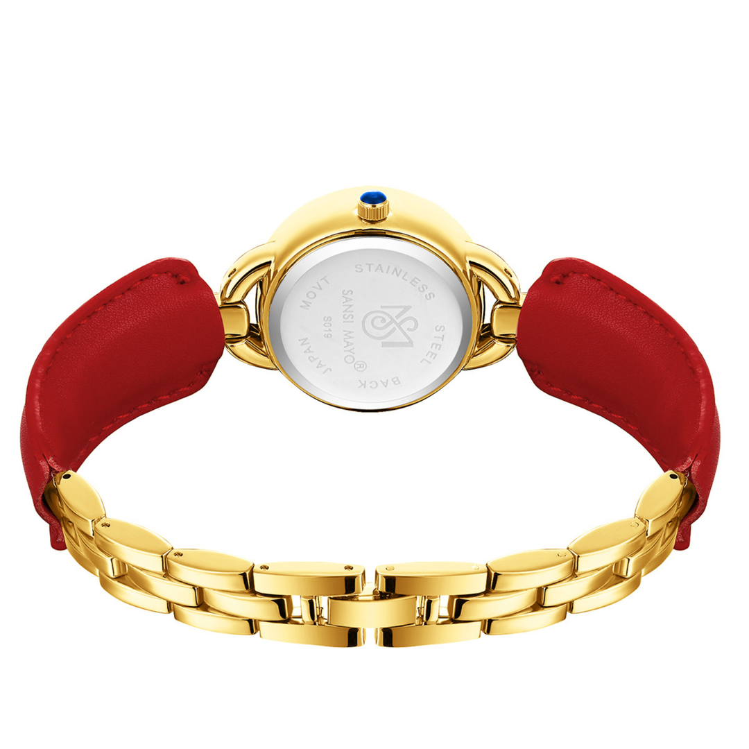 Aurora Women Dynamic Rotating Dial Watch Ð Red Edition