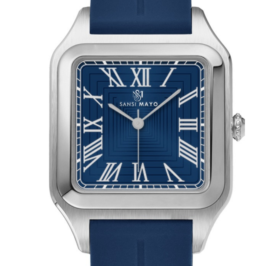 Navy Blue Square Magnetic Analog