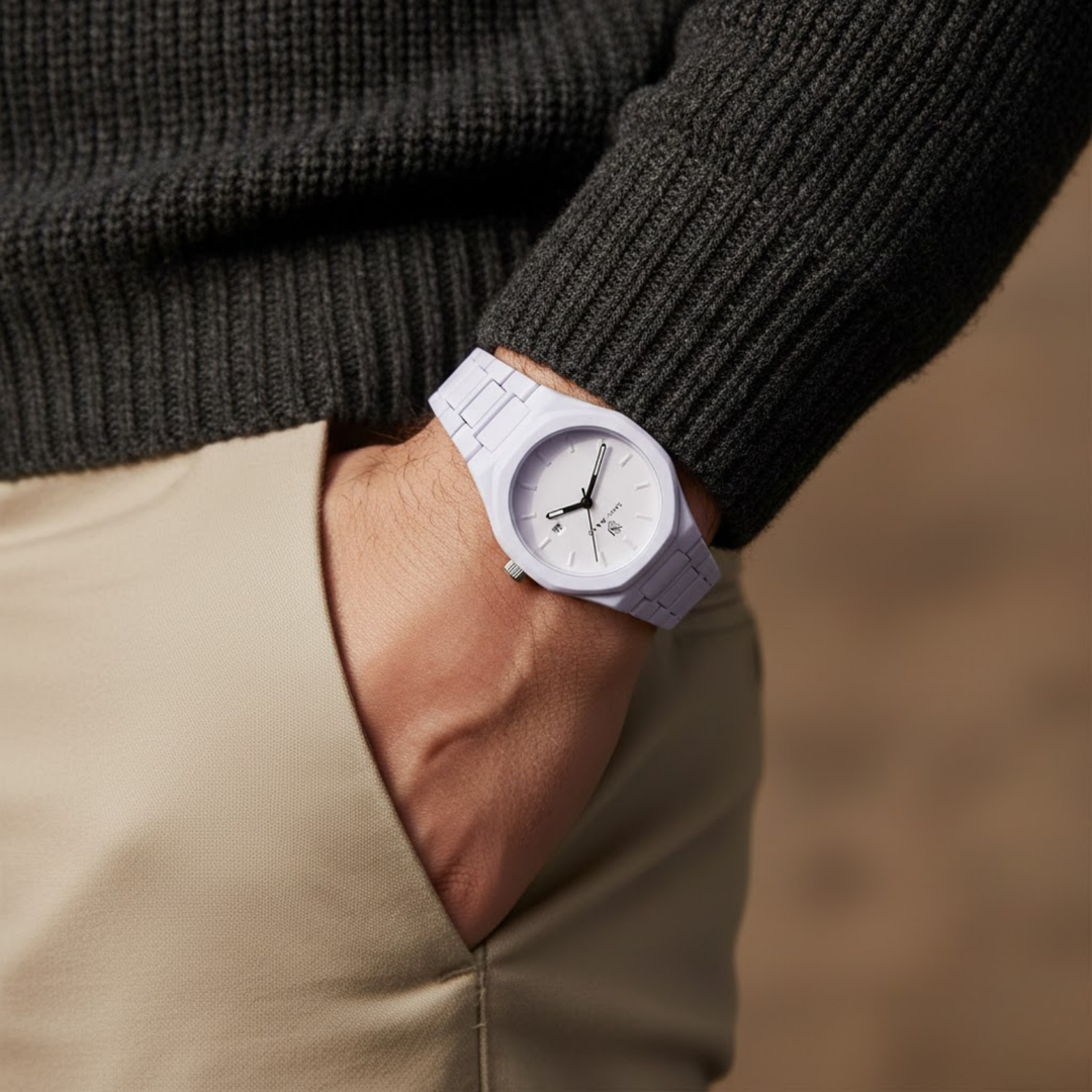 White Luxe Wrist Watch