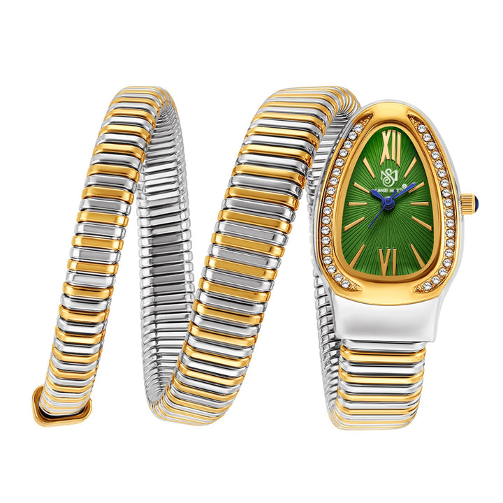 Sansi Mayo Cobra Watch — Two Tone Silver Gold (Green Dial)