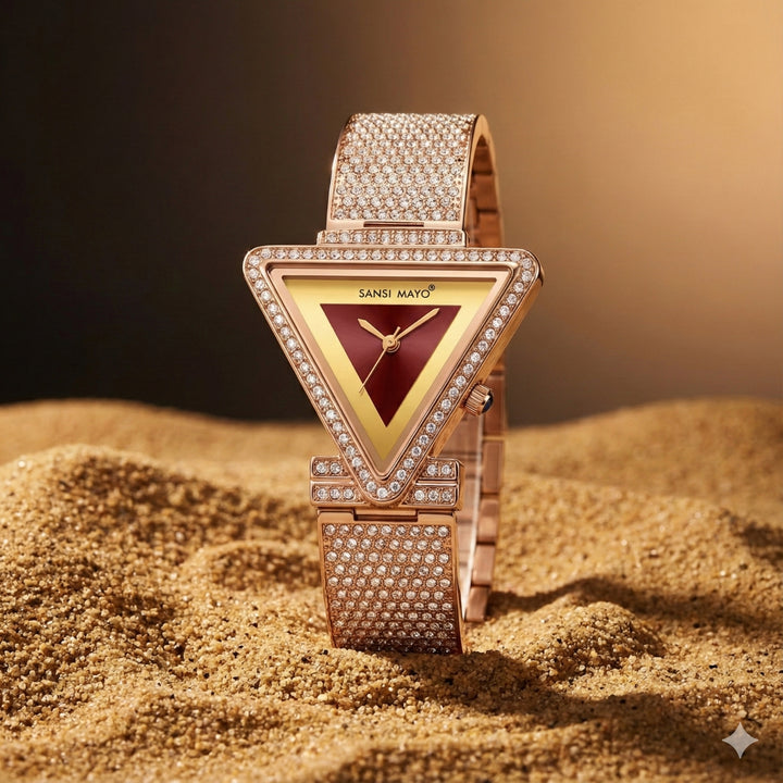 Dina Maroon Triangle Dial Women’s Watch