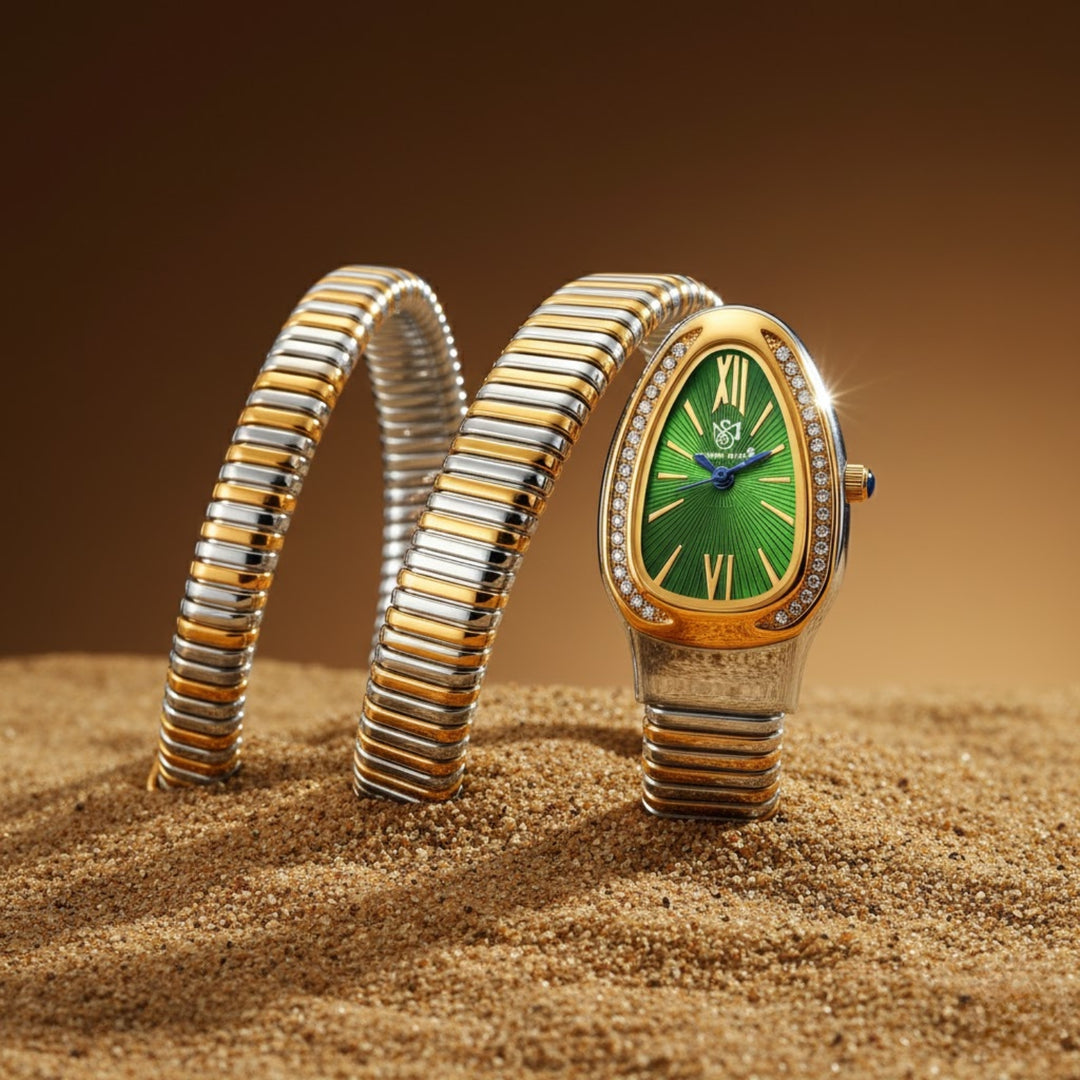 Sansi Mayo Cobra Watch — Two Tone Silver Gold (Green Dial)