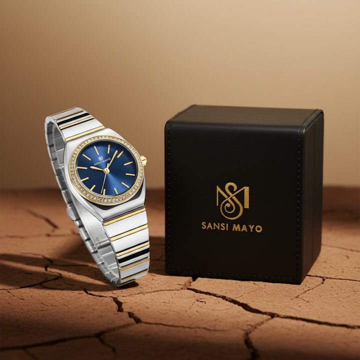 Egyptian Stone MIKA Edition (Blue Dial, Two Tone silver Gold)