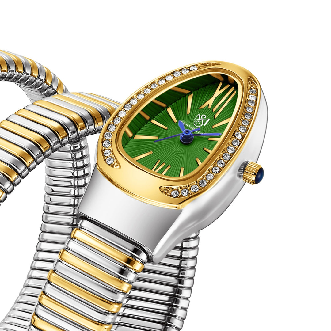 Sansi Mayo Cobra Watch — Two Tone Silver Gold (Green Dial)