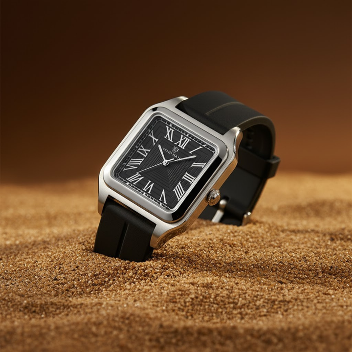 Charcoal Black Square Magnetic Analog