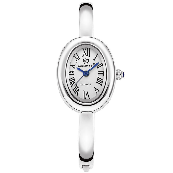 Sansi Mayo Minari Watch — Silver Stainless Steel (White Dial)