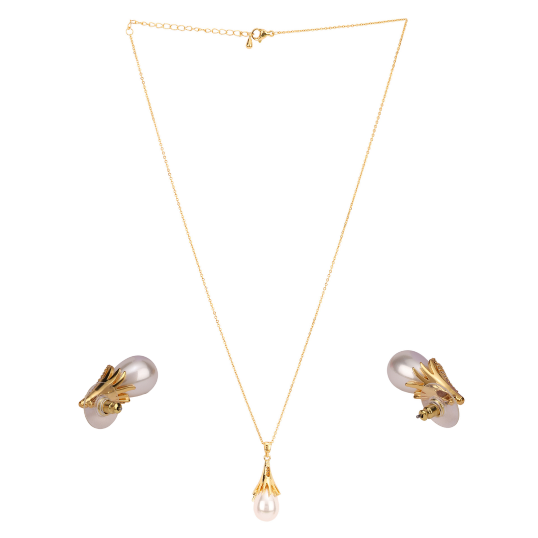 Sansi Mayo Women’s Watch & Jewellery Gift Set — Gold with Dark Pink Dial & Crystal Egyptian Stone