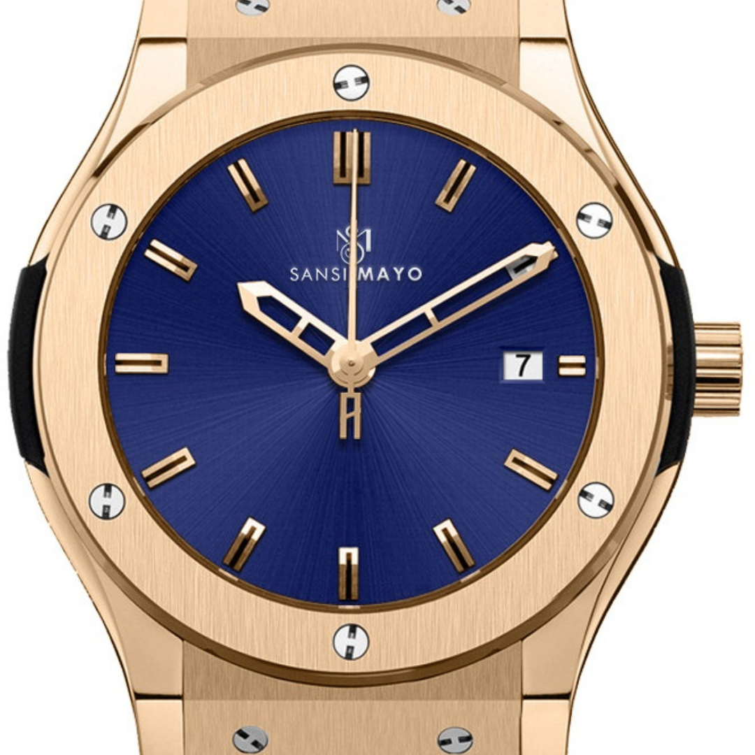 Royal Blue Leather Analog