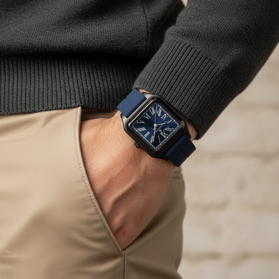 Royal Blue Square Analog