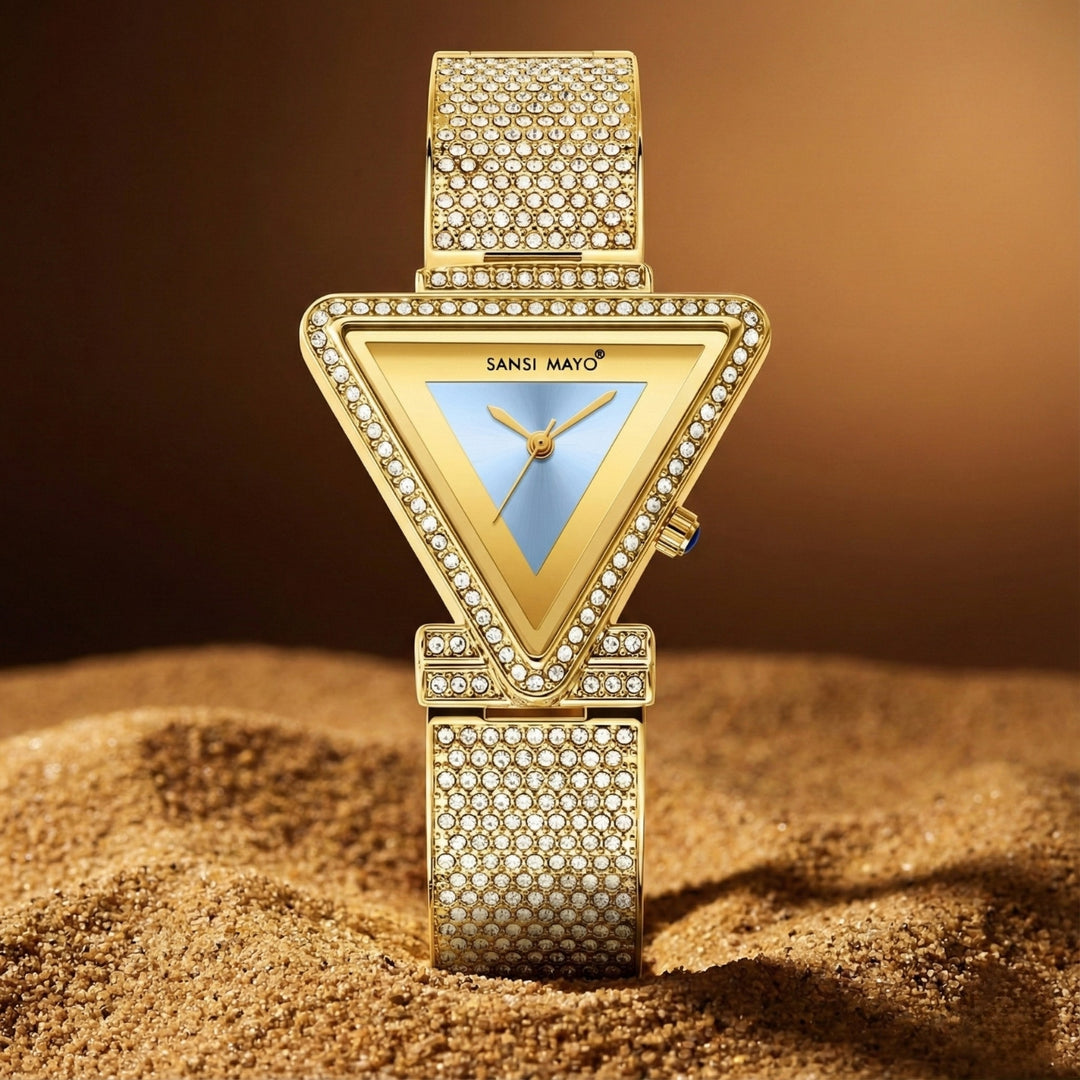 Dina Gold Sky Blue Quartz Watch