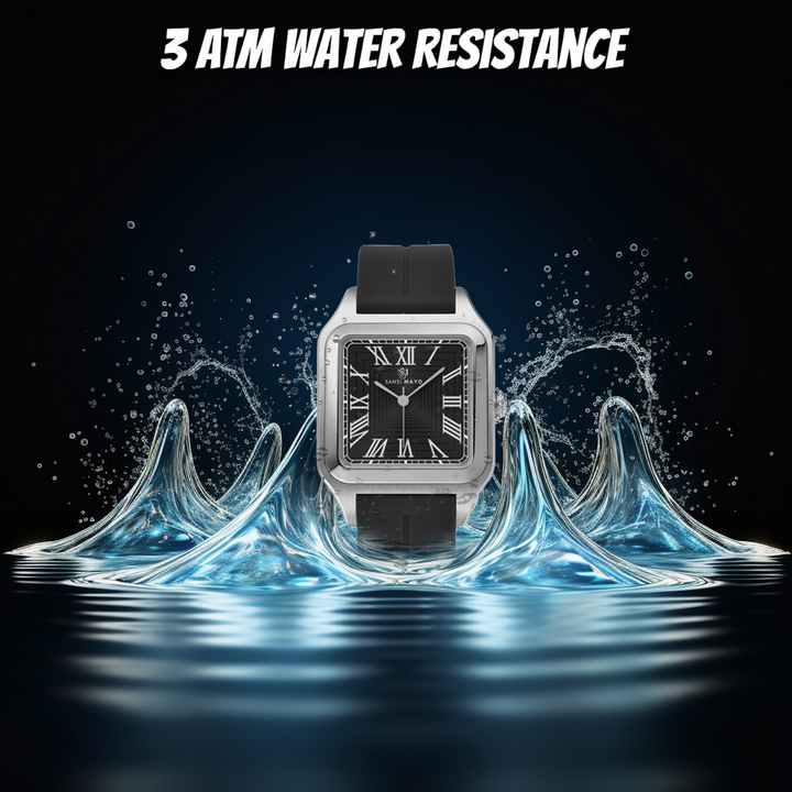 Charcoal Black Square Magnetic Analog