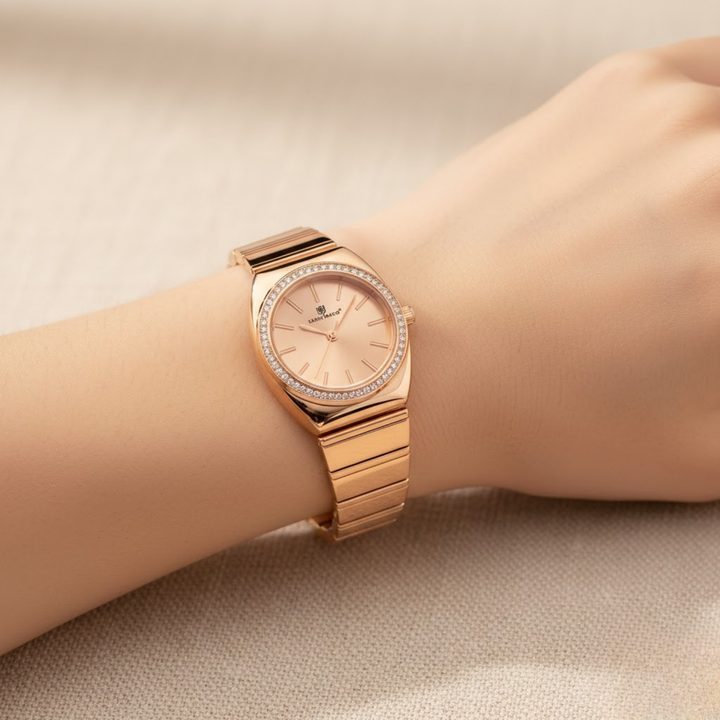 Rose Gold Dial & Strap Watch — Egyptian Stone Edition