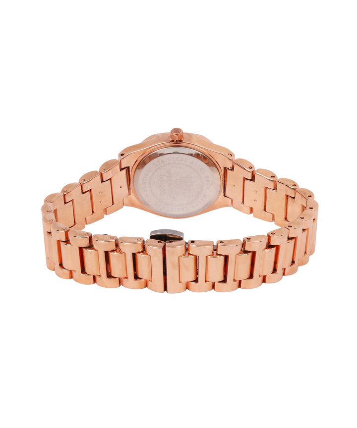 Sansimayo Women’s Rose Gold Watch with Bangle & Ring Set – Crystal Egyptian Stone