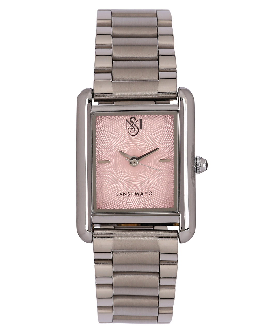 Sansi Mayo Women’s Watch & Jewellery Gift Set — Silver with Light Pink Dial & Egyptian Stone