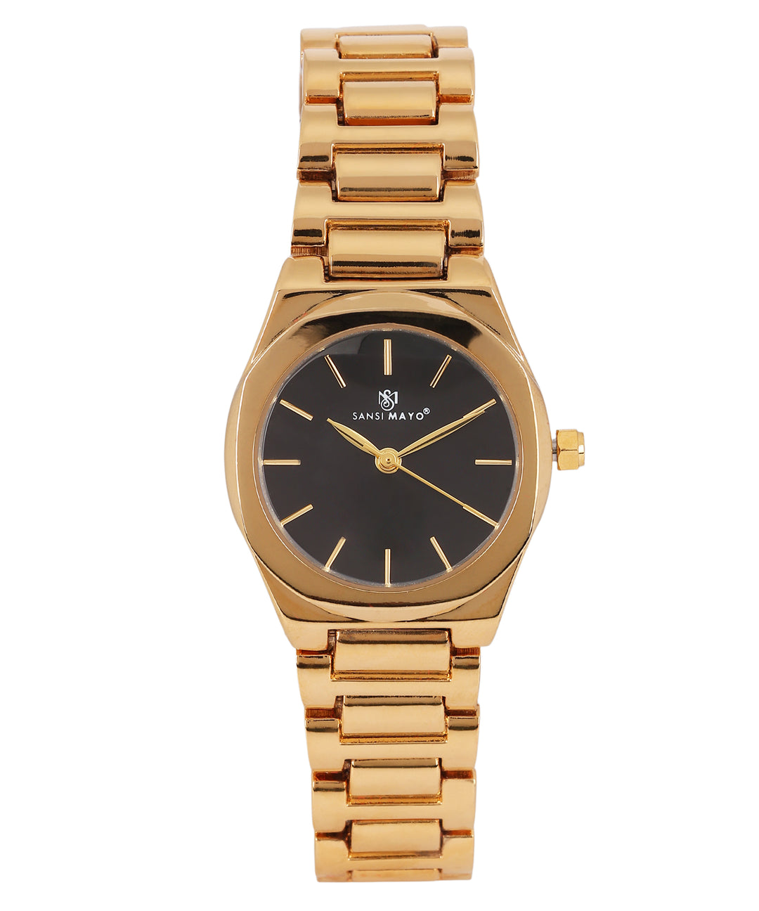 Sansi Mayo Women’s Watch, Bangle & Ring Gift Set — Gold Stainless Steel with Blue Dial & Crystal Egyptian Stone