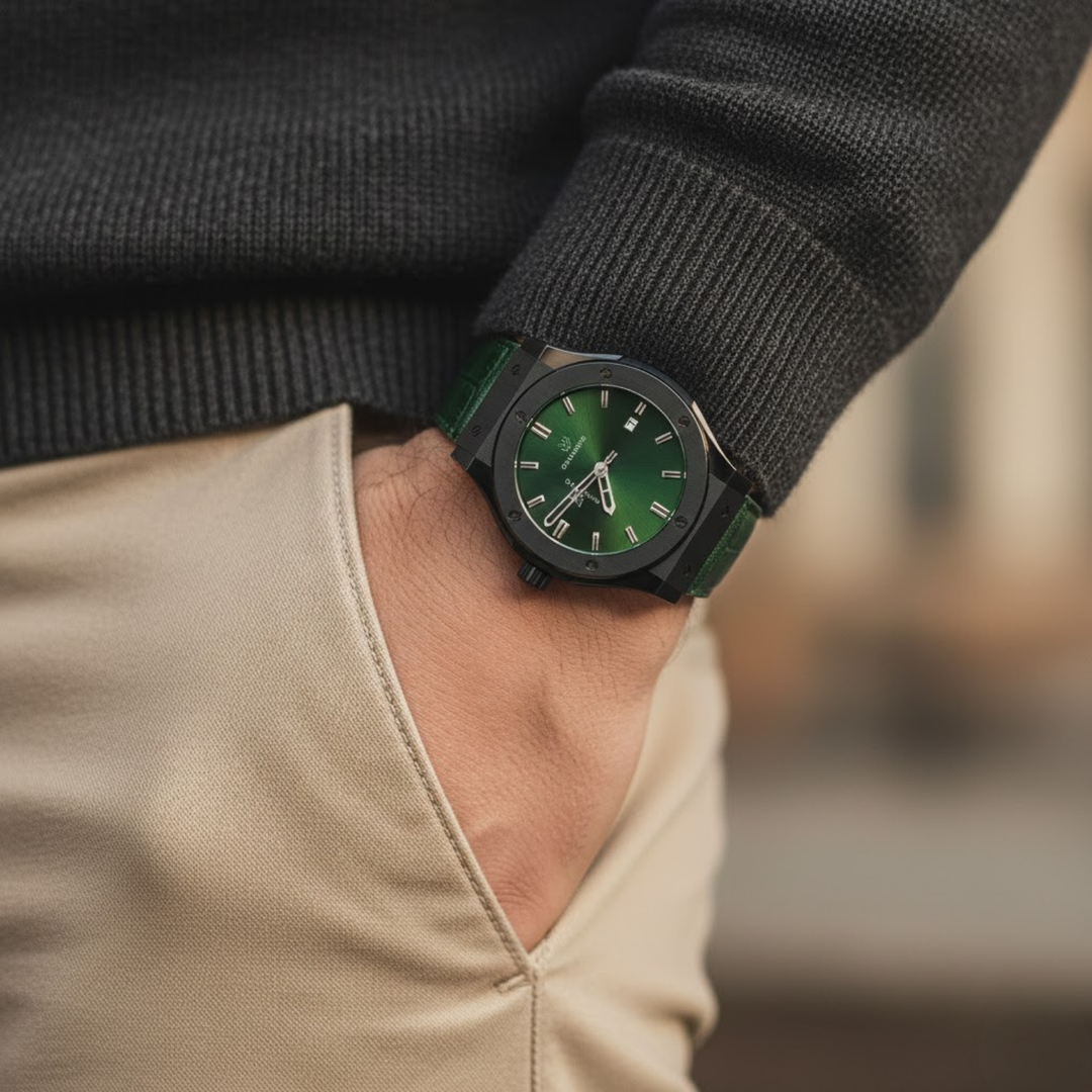 Obsidian Black Leather Analog