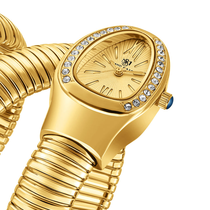 Snake 2.0 Gold Coil Bracelet Watch | Sansi Mayo