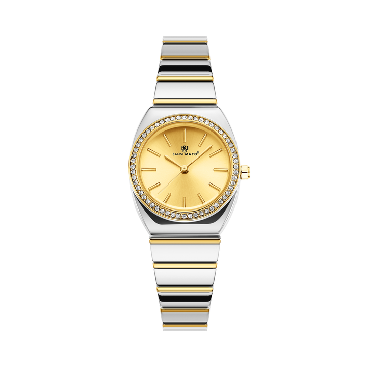 Gold Dial Two Tone silver Gold Watch — Egyptian Stone Edition