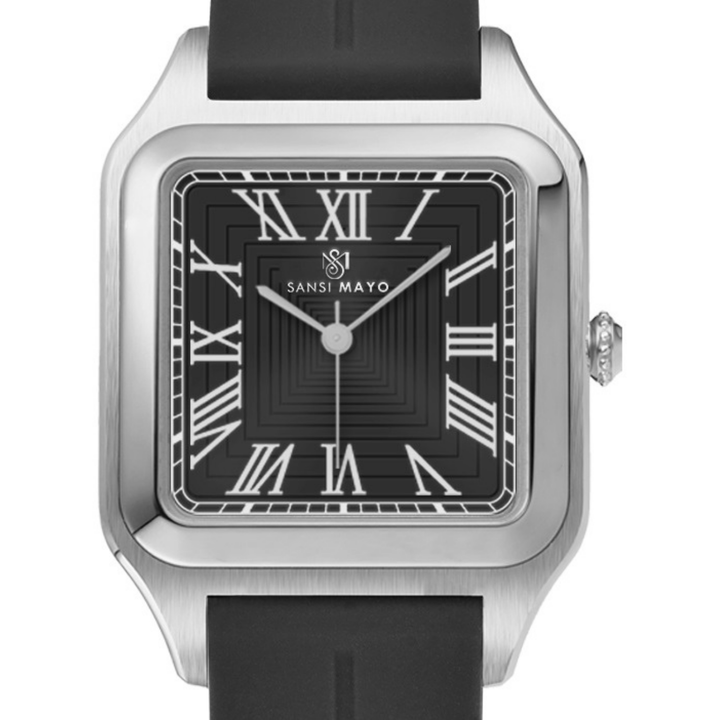 Charcoal Black Square Magnetic Analog