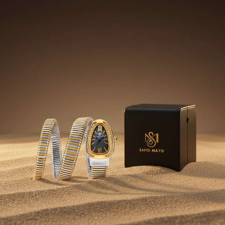 Sansi Mayo Cobra Watch — Two Tone Silver Gold (Grey Dial)