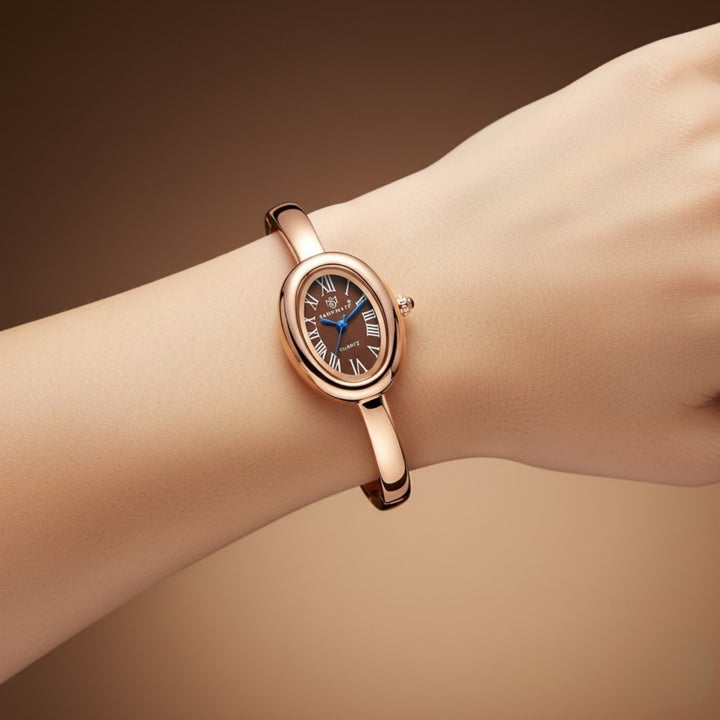 Minari Rose Gold Brown Dial Quartz Watch