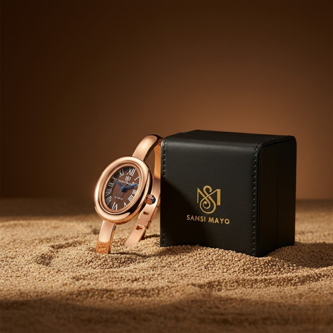 Minari Rose Gold Brown Dial Quartz Watch
