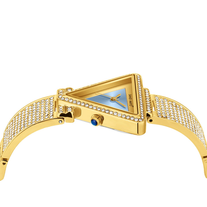 Dina Gold Sky Blue Quartz Watch