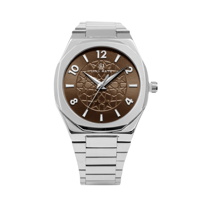 Silver Brown Wrist Watch