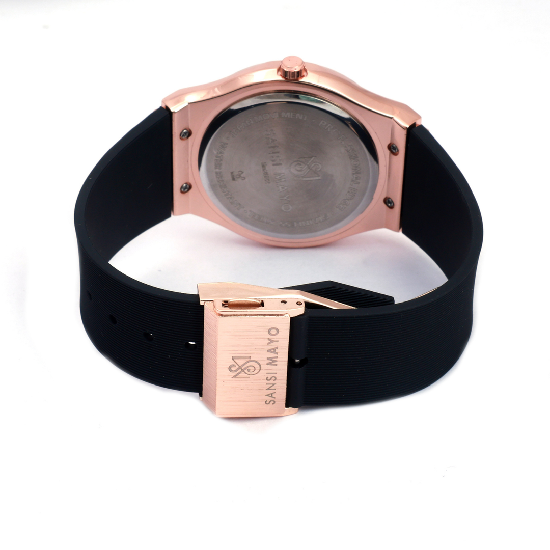 Gold & White Wrist Watch