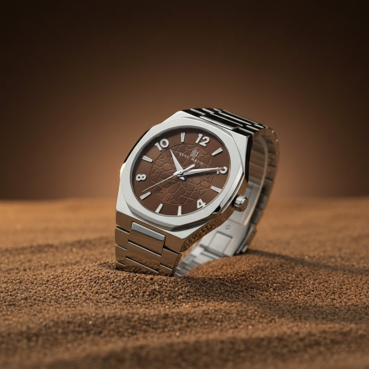 Silver Brown Wrist Watch