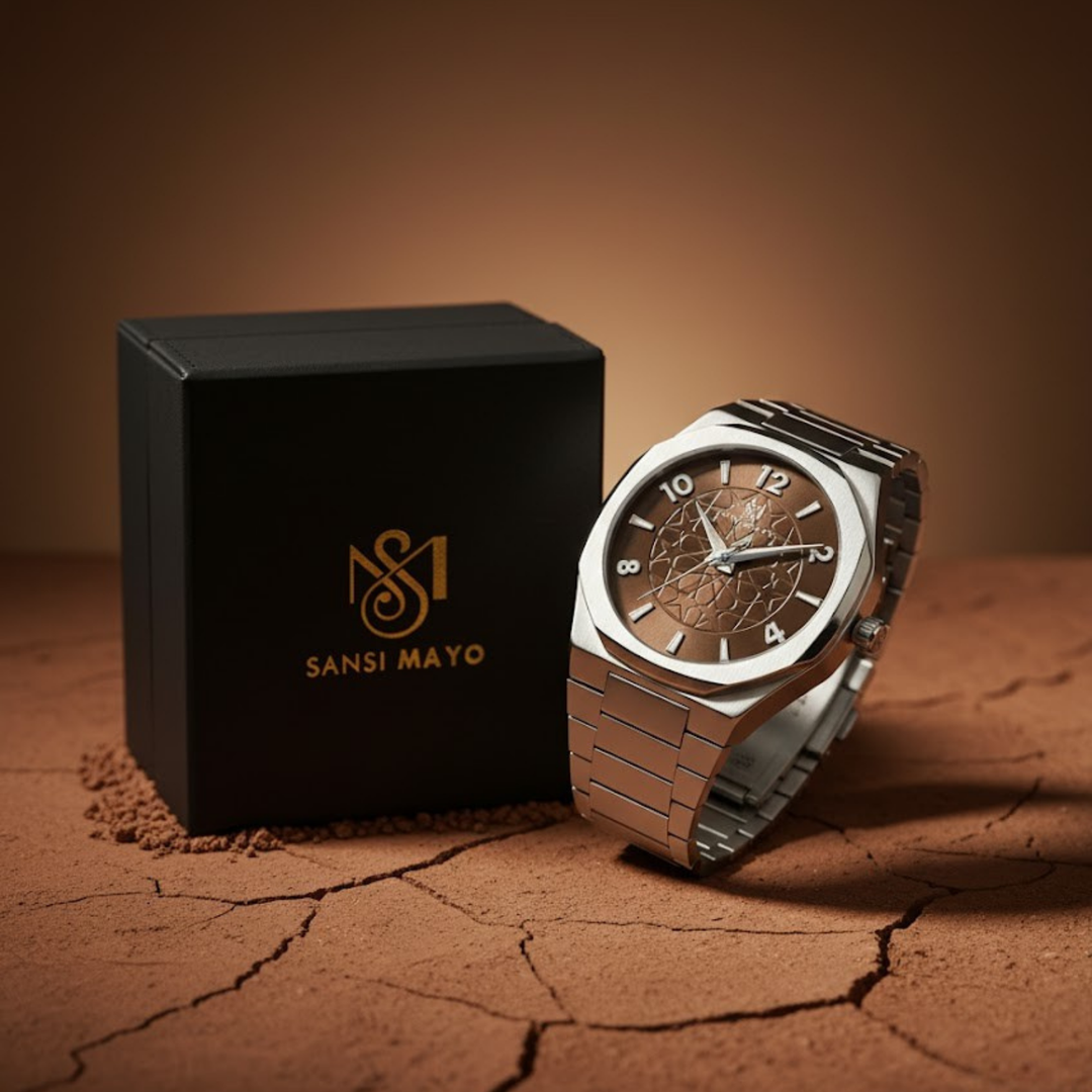Silver Brown Wrist Watch