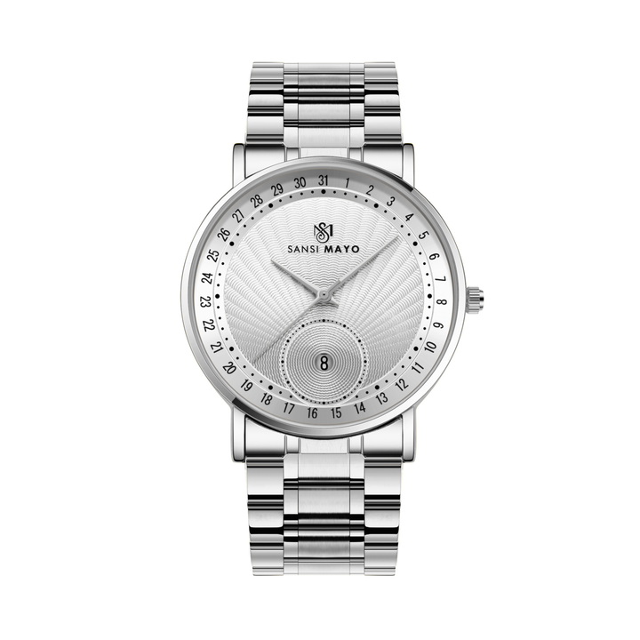 Classic Stainless Steel Watch — White Edition