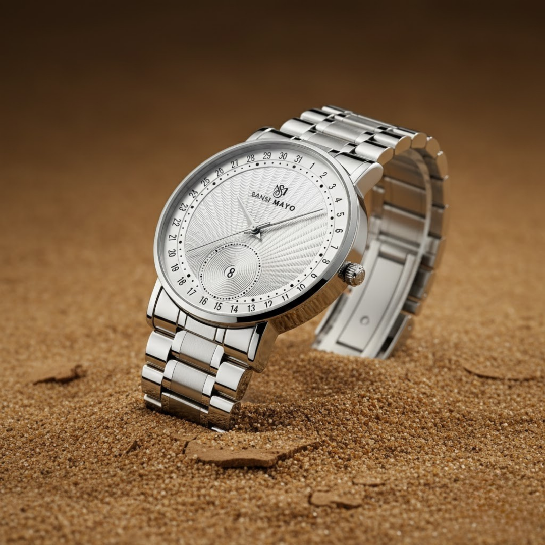 Classic Stainless Steel Watch — White Edition