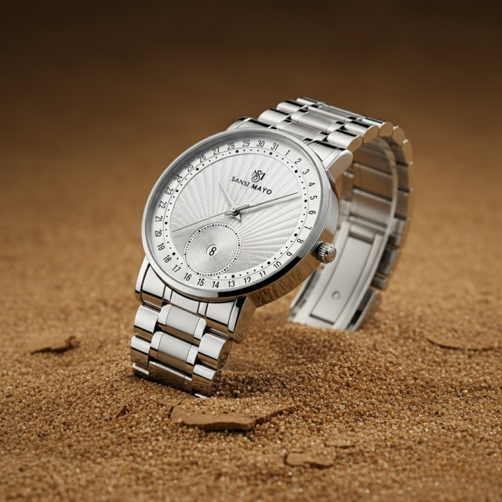 Classic Stainless Steel Watch — White Edition