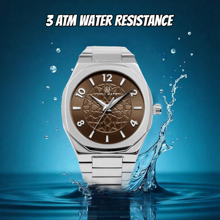 Silver Brown Wrist Watch