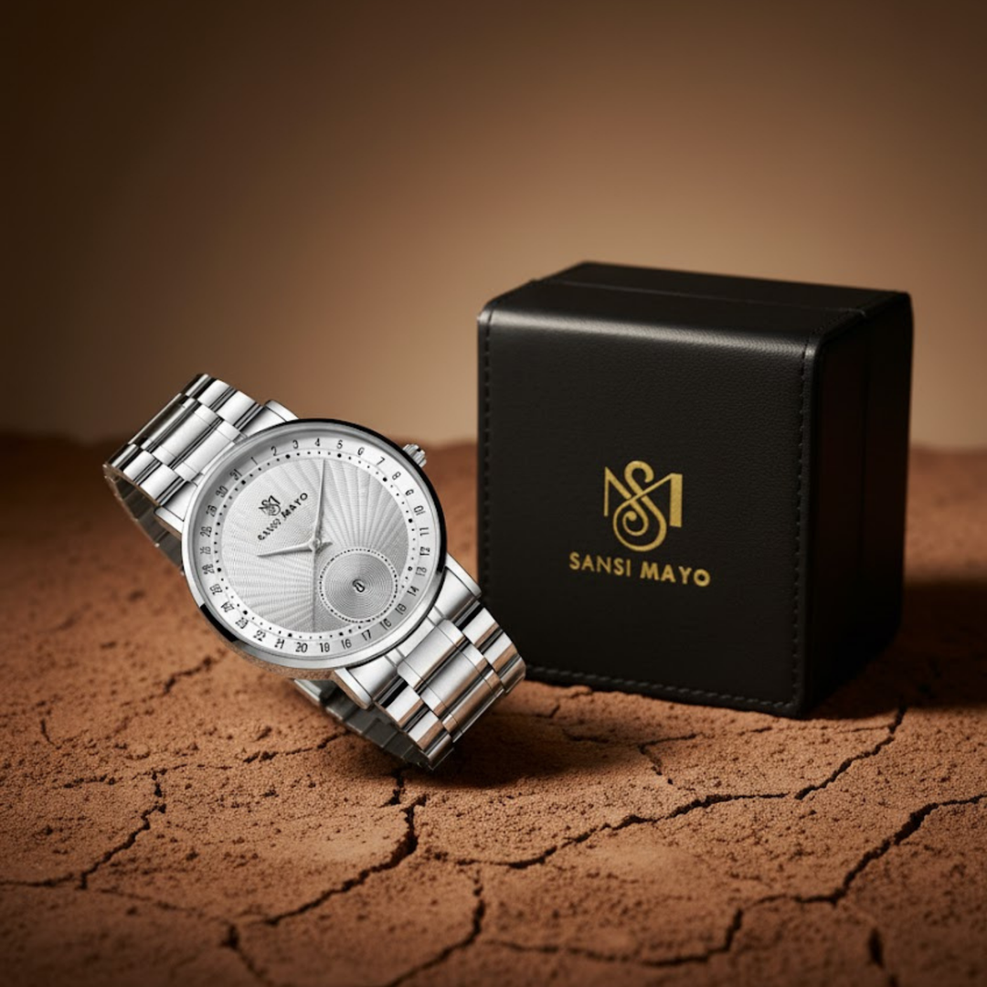 Classic Stainless Steel Watch — White Edition
