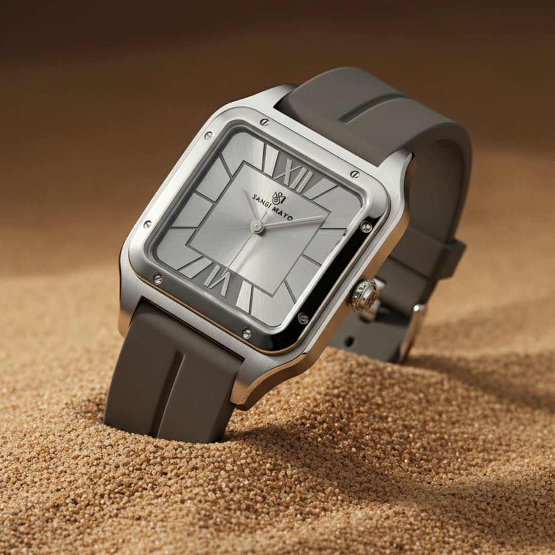 Steel Grey Square Analog