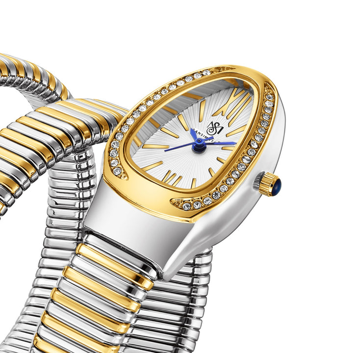 Sansi Mayo Cobra Watch — Two Tone Silver Gold (White Dial)