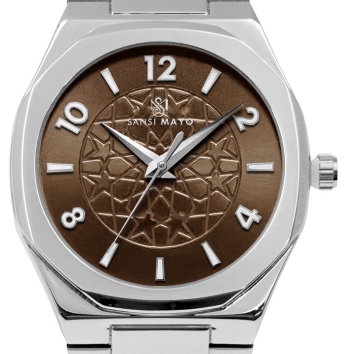 Silver Brown Wrist Watch