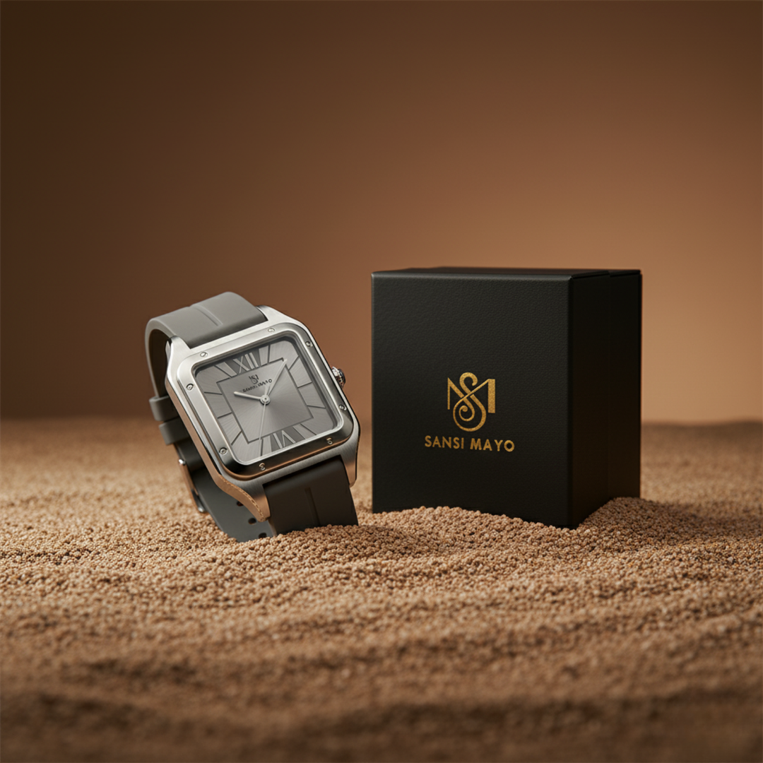 Steel Grey Square Analog