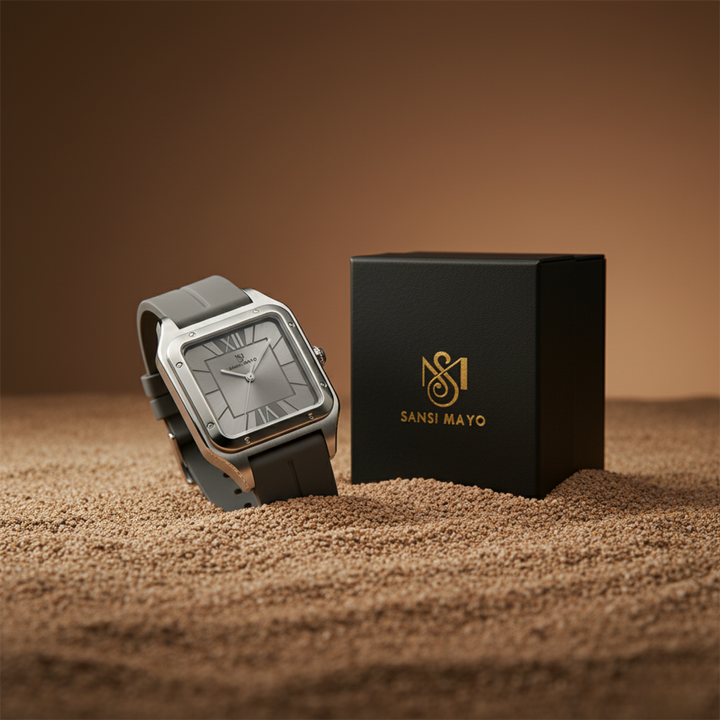 Steel Grey Square Analog