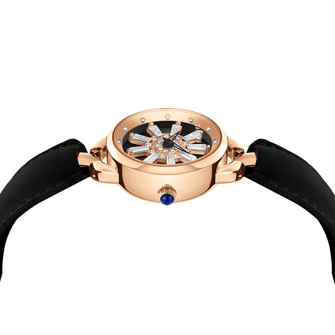 Aurora Black Rose Gold Quartz Watch