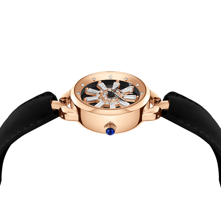 Aurora Black Rose Gold Quartz Watch