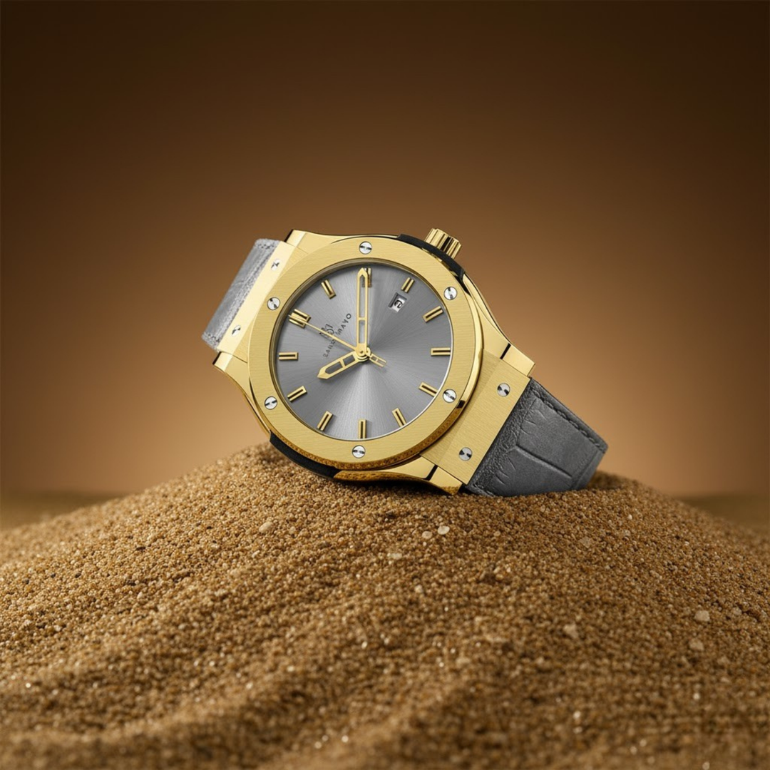 Graphite Grey Leather Analog